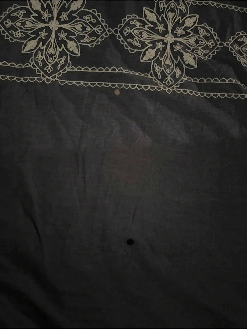 Embroidered Navy Blue Duvet Cover Set - Elegant Bedding